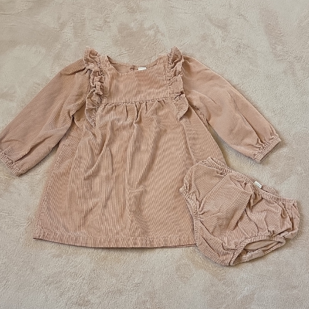 Colored Organics Aubrey Cord Dress in Fawn 18-24M